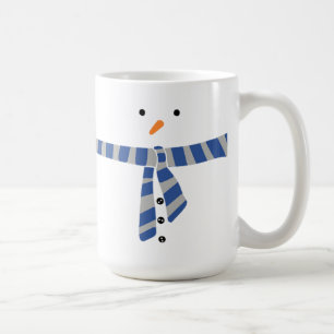 Minimalist Snowman Blue Grey Scarf Winter   Coffee Mug