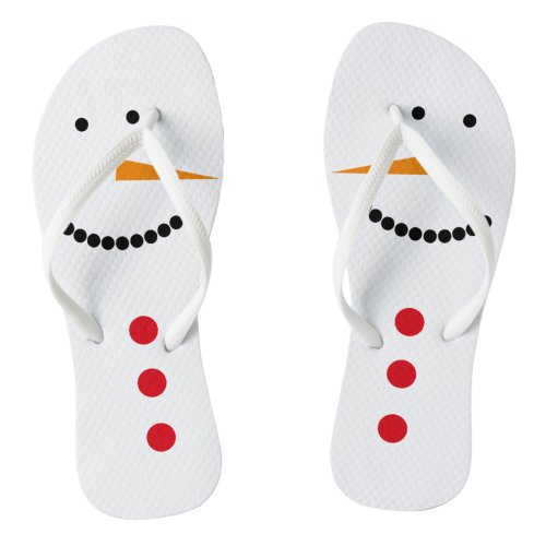 Minimalist Snowman Flip Flops