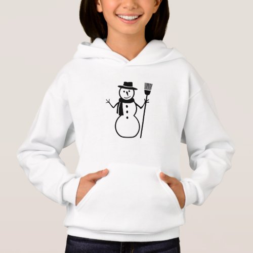Minimalist snowman hoodie sweatshirt