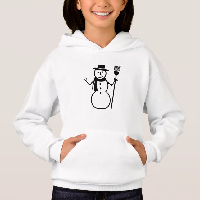 Minimalist snowman hoodie sweatshirt (Front)