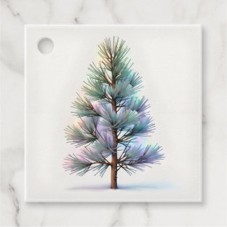 Minimalist Snowy Pine Favor Tags