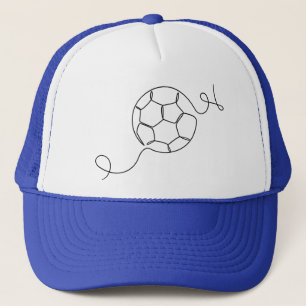 Minimalist Soccer Ball Line Art Modern Football Trucker Hat