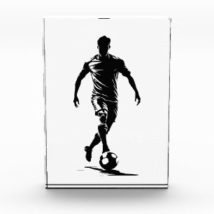 Minimalist Soccer Player Silhouette Art Award