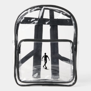 Minimalist Soccer Player Silhouette Art Backpack