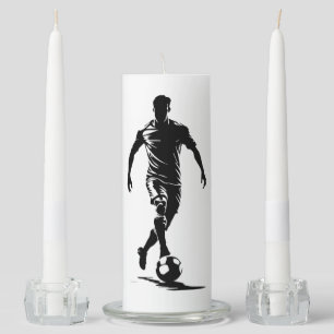 Minimalist Soccer Player Silhouette Art Candle