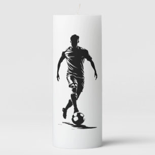 Minimalist Soccer Player Silhouette Art Candle