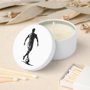 Minimalist Soccer Player Silhouette Art Candle Mini Candle Favors