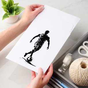 Minimalist Soccer Player Silhouette Art Envelope Mailers