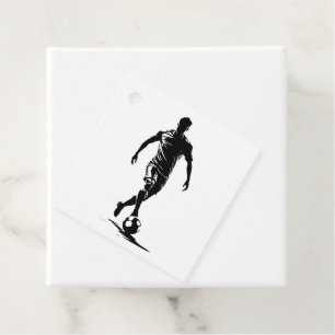 Minimalist Soccer Player Silhouette Art Favor Tags