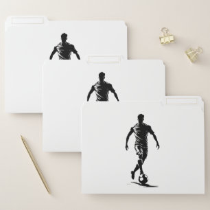 Minimalist Soccer Player Silhouette Art Files File Folder