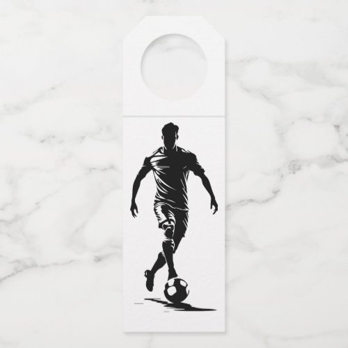 Minimalist Soccer Player Silhouette Art Hanger Tag