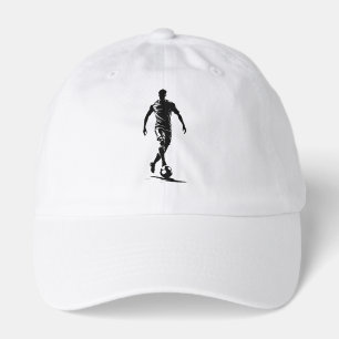 Minimalist Soccer Player Silhouette Art Hat