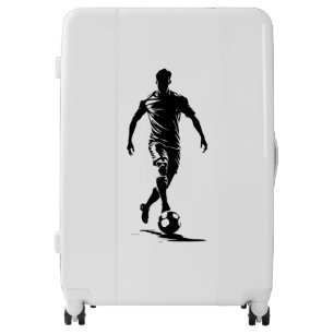 Minimalist Soccer Player Silhouette Art Luggage