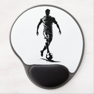 Minimalist Soccer Player Silhouette Art Mouse Pad