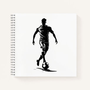 Minimalist Soccer Player Silhouette Art Notebook