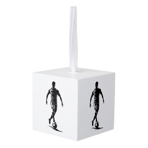 Minimalist Soccer Player Silhouette Art Ornament