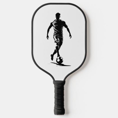 Minimalist Soccer Player Silhouette Art Pickleball Paddle