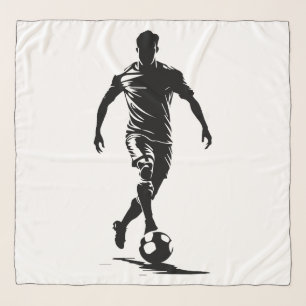 Minimalist Soccer Player Silhouette Art Scarf