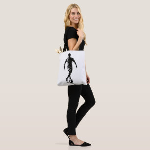 Minimalist Soccer Player Silhouette Art Tote Bag