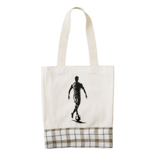 Minimalist Soccer Player Silhouette Art Tote Bag