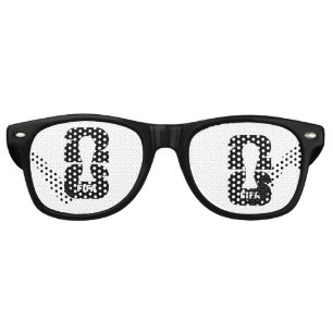 Minimalist Soccer Trophy Silhouette White on Black Retro Sunglasses