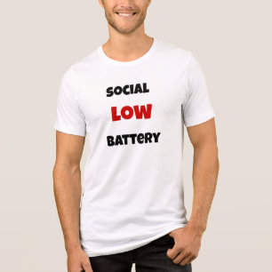 Minimalist Social Battery T-Shirt Introvert Humor Tri-Blend Shirt