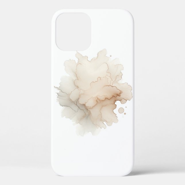 Minimalist Soft Beige Abstract Flower Phone Case (Back)