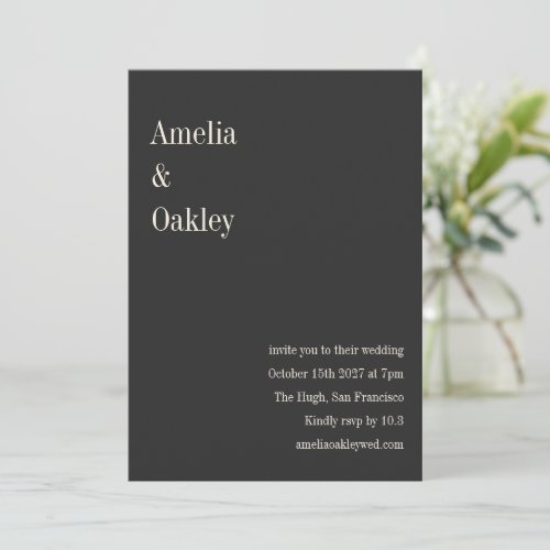 Minimalist Soft Black Elegant Modern Wedding