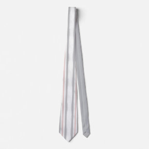 Minimalist Soft Grey Blush Pink Stripe Neck Tie