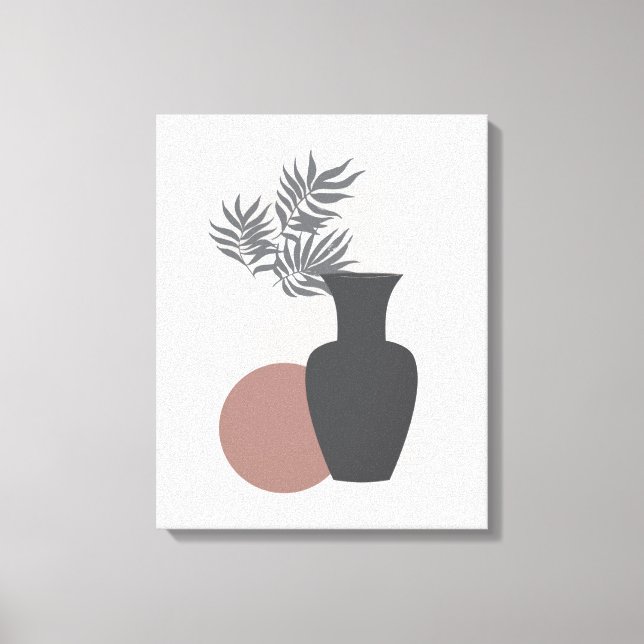 Minimalist Soft Greys and Pinks Canvas Wall Art (Front)