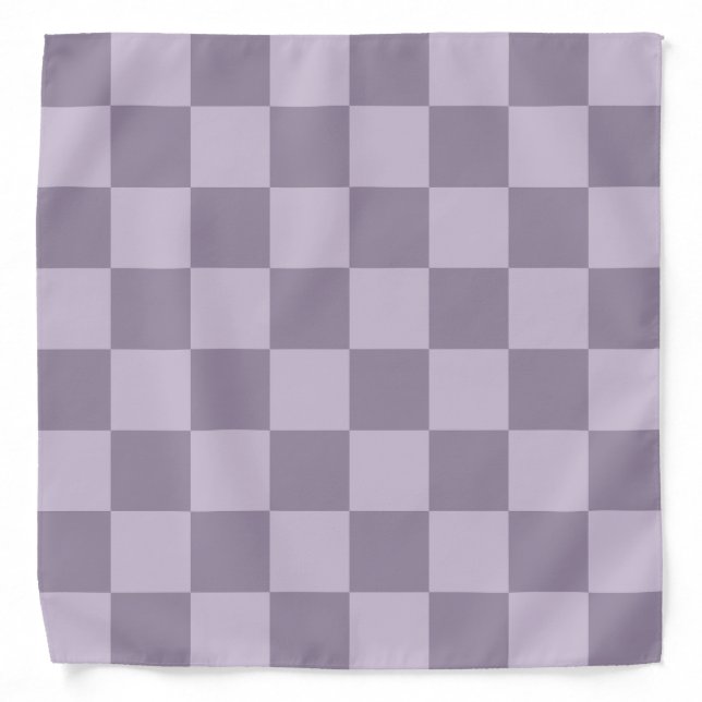 Minimalist Soft Lavender Checkerboard Pattern  Bandana (Front)