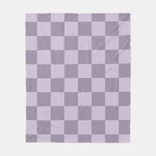 Minimalist Soft Lavender Checkerboard Pattern Fleece Blanket