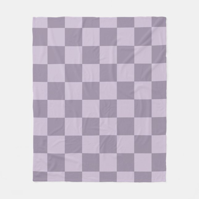 Minimalist Soft Lavender Checkerboard Pattern  Fleece Blanket (Front)