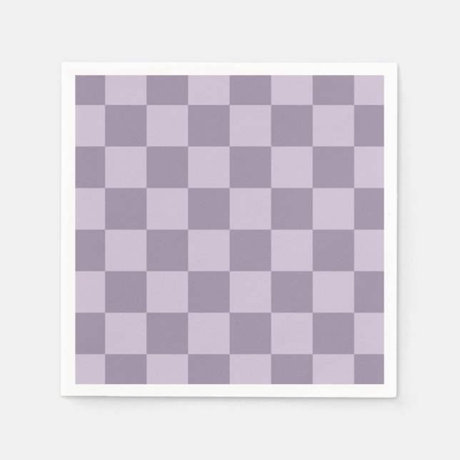 Minimalist Soft Lavender Checkerboard Pattern  Napkins (Front)