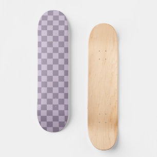 Minimalist Soft Lavender Checkerboard Pattern Skateboard