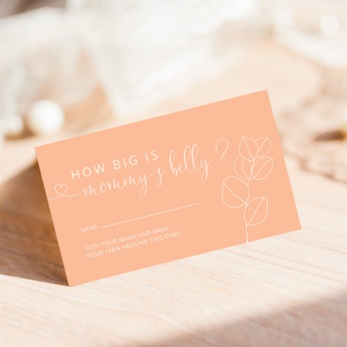 Minimalist Soft Peach How Big is Mommys Belly Enclosure Card