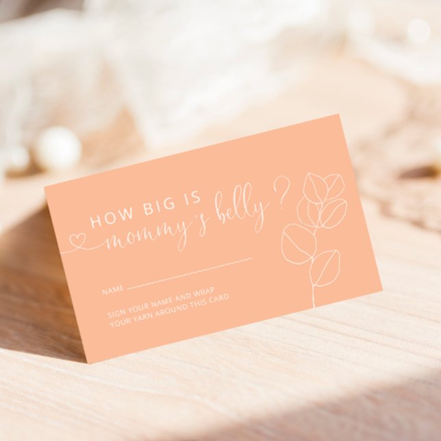 Minimalist Soft Peach How Big is Mommy's Belly Enclosure Card (Creator Uploaded)