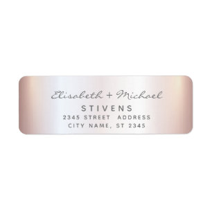 Minimalist soft pink foil script wedding label