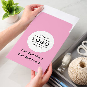 Minimalist Soft Pink Modern Business Logo Branding Envelope Mailers