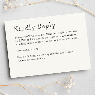 Minimalist Soft White Wedding RSVP Card