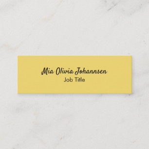 Minimalist Soft Yellow Mini Business Card