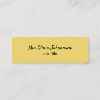 Minimalist Soft Yellow Mini Business Card