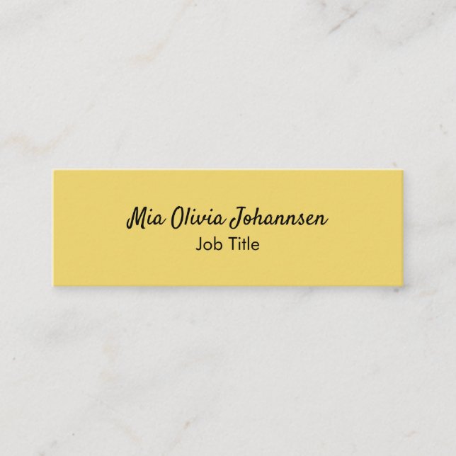 Minimalist Soft Yellow Mini Business Card (Front)