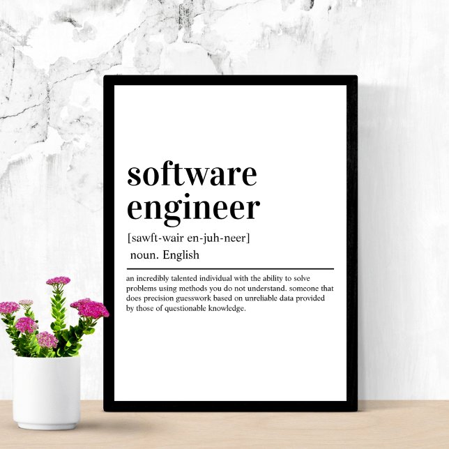 Minimalist Software Engineer Definition Coder Poster (Creator Uploaded)
