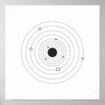 Minimalist Solar System Black and White Poster