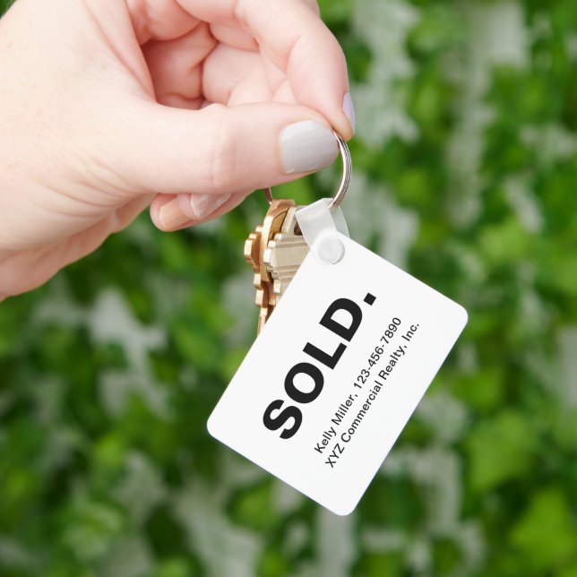 Minimalist SOLD Real Estate | Budget Marketing  Keychain (Hand)
