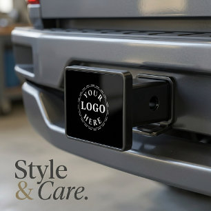 Minimalist Solid Black Custom Logo Hitch Guard Cover