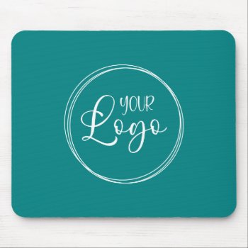 Minimalist Solid Color Teal Logo Mouse Pad by designs4you at Zazzle