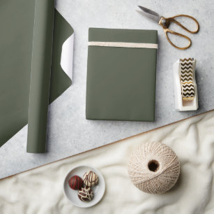 Minimalist Solid Elegant Army Green Plain Wrapping Paper