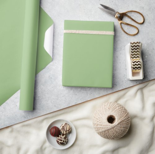 Minimalist Solid Elegant Sage Green Plain Wrapping Paper